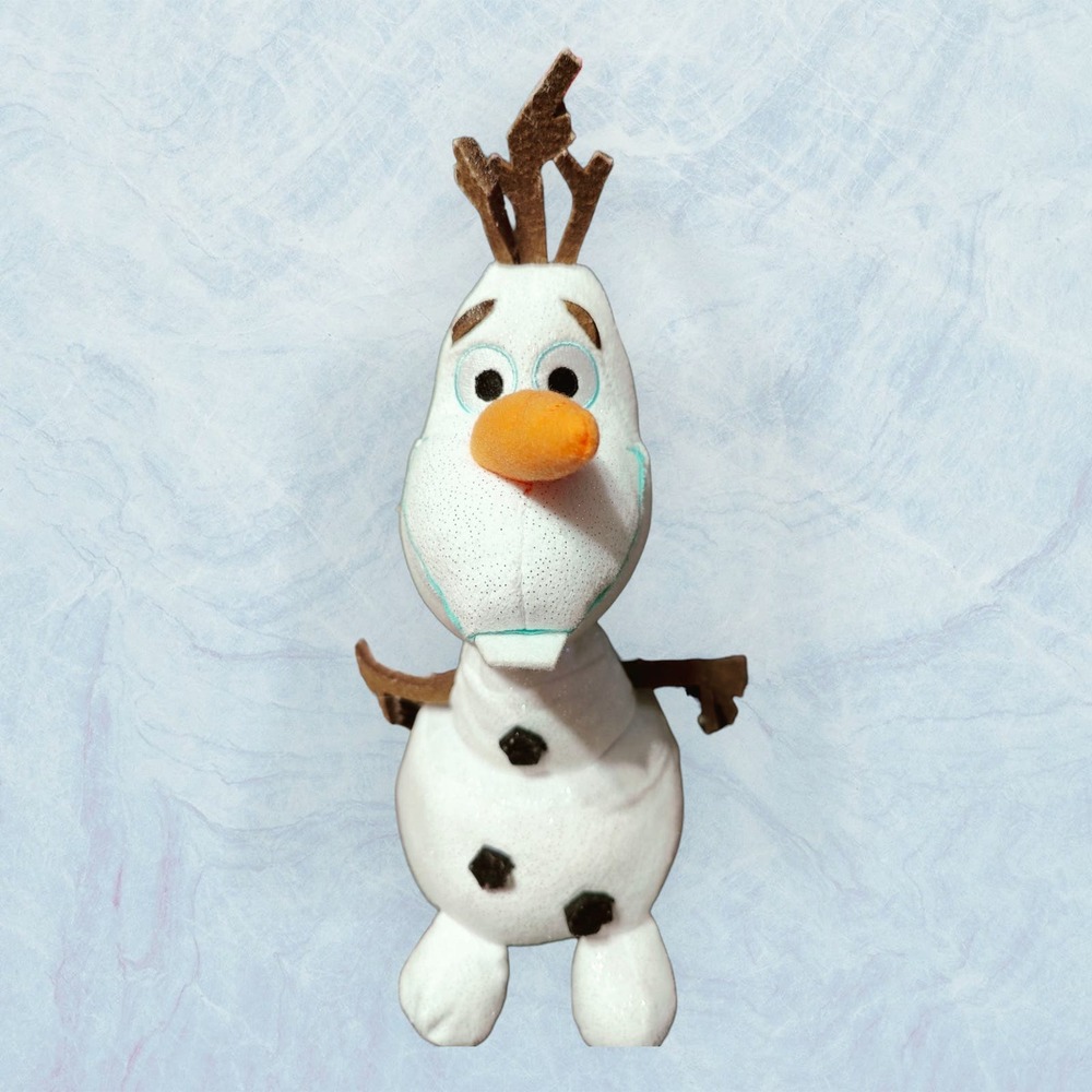 Disney Frozen Ty Sparkle Olaf Plush Stuffed Animal Snowman Beanie Buddy